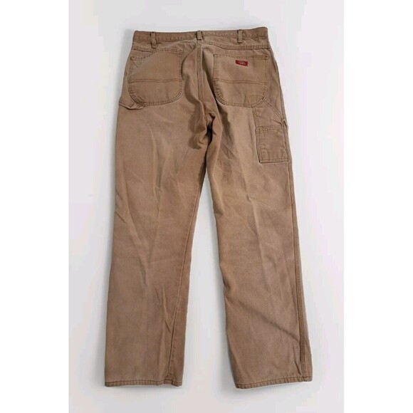 Vintage Dickies Men's 36x34 Carpenter Pants Brown Relaxed Fit Distressed Canvas - Picture 5 of 9